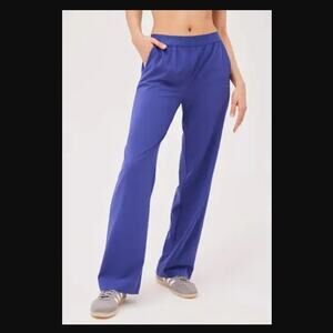 Outdoor Voices Relay Wide-leg Track Pants In Blue Size Small